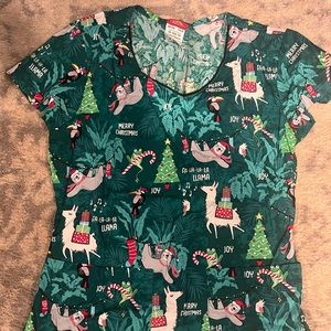 Dickies Christmas Scrub Top